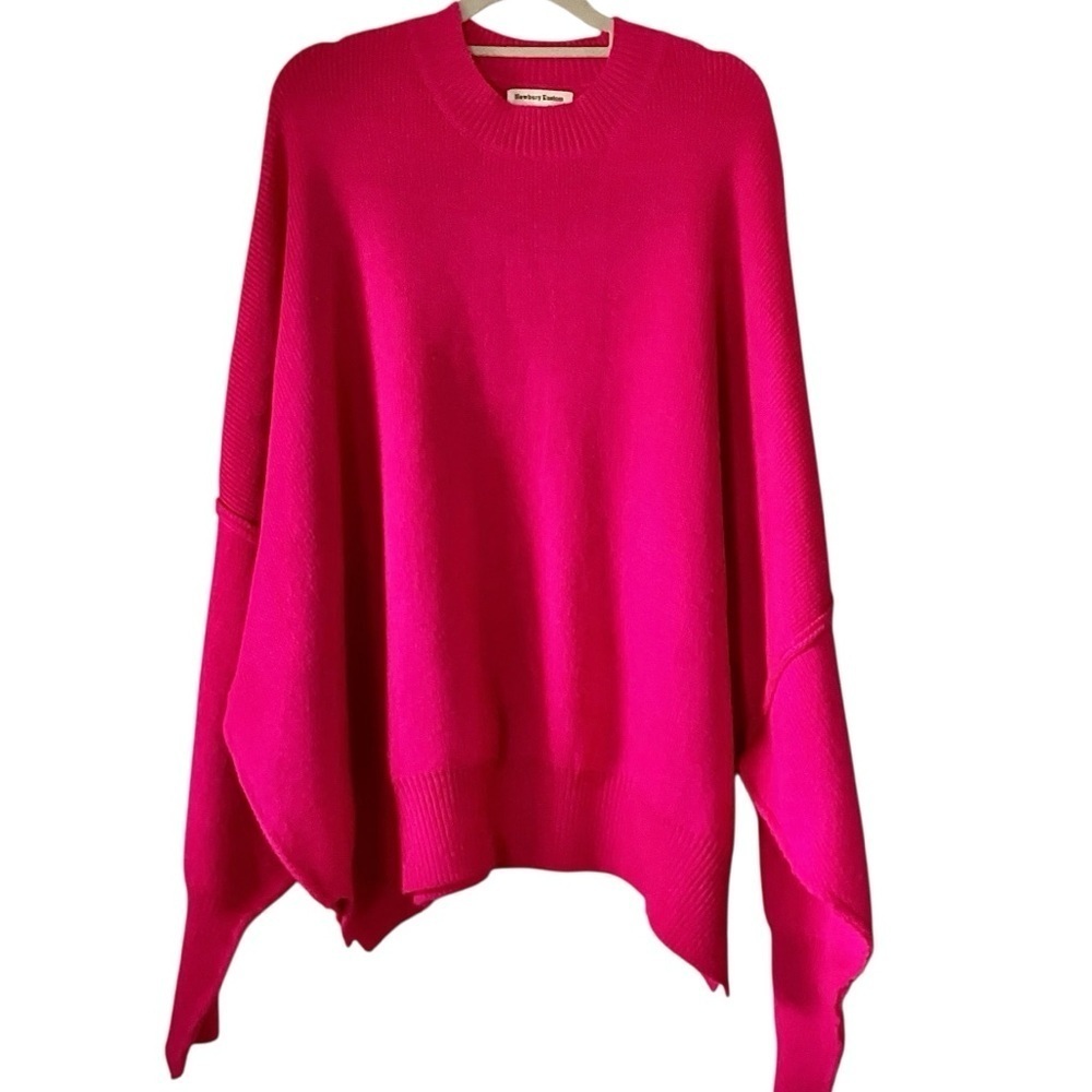 Newbury Kustom Fuchsia Crew Neck Oversized Sweater Size Large Women’s